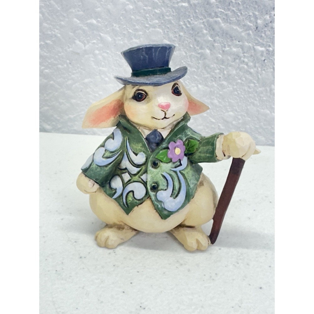 Vintage 2010 Jim Shore Heartwood Creek DAPPER MINI RABBIT Figurine 4021448